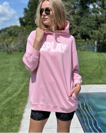 Mikina dámská Replay ORGANIC COTTON růžová